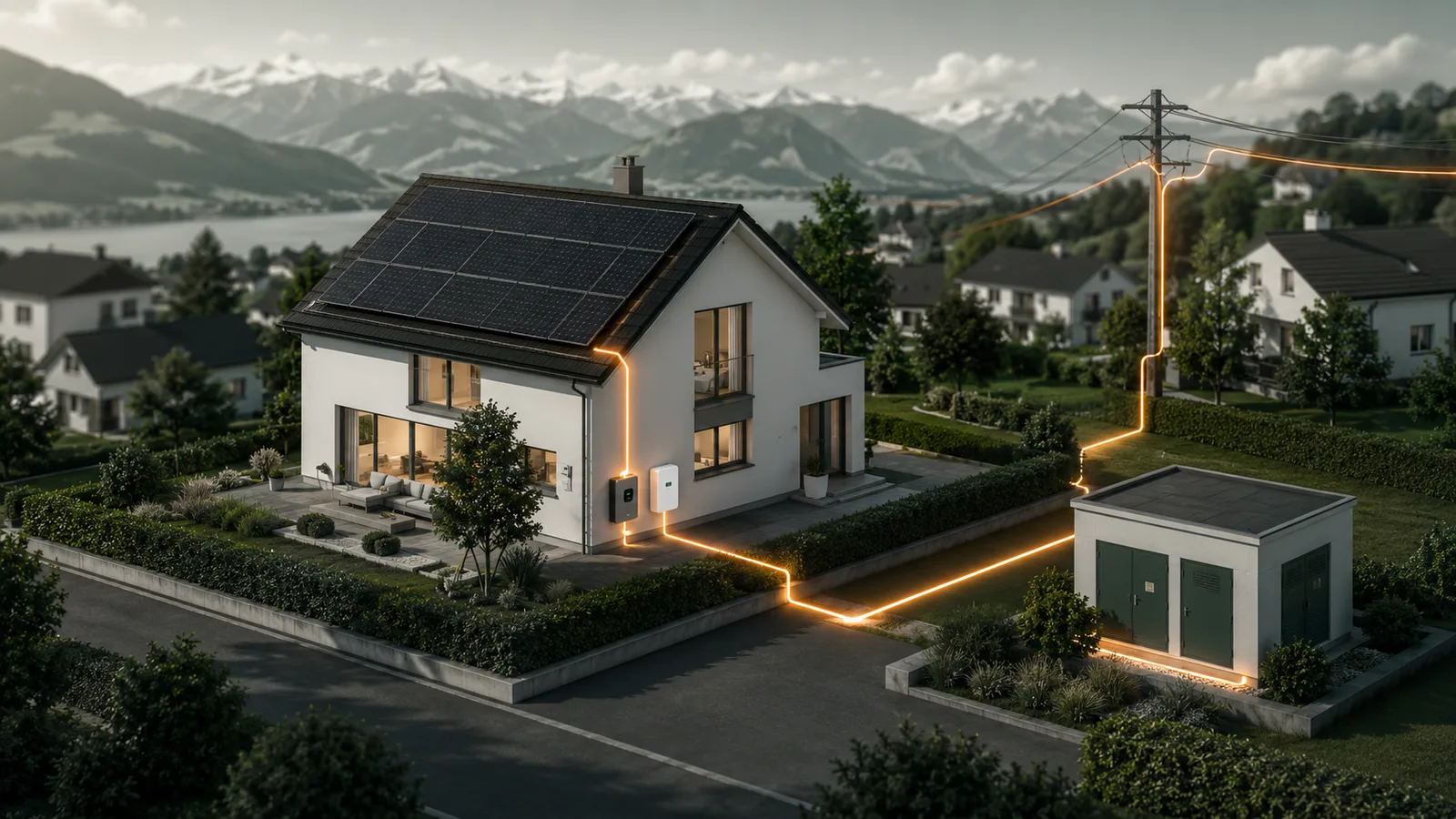 Solarstrom vom Schweizer Einfamilienhaus ins öffentliche Stromnetz