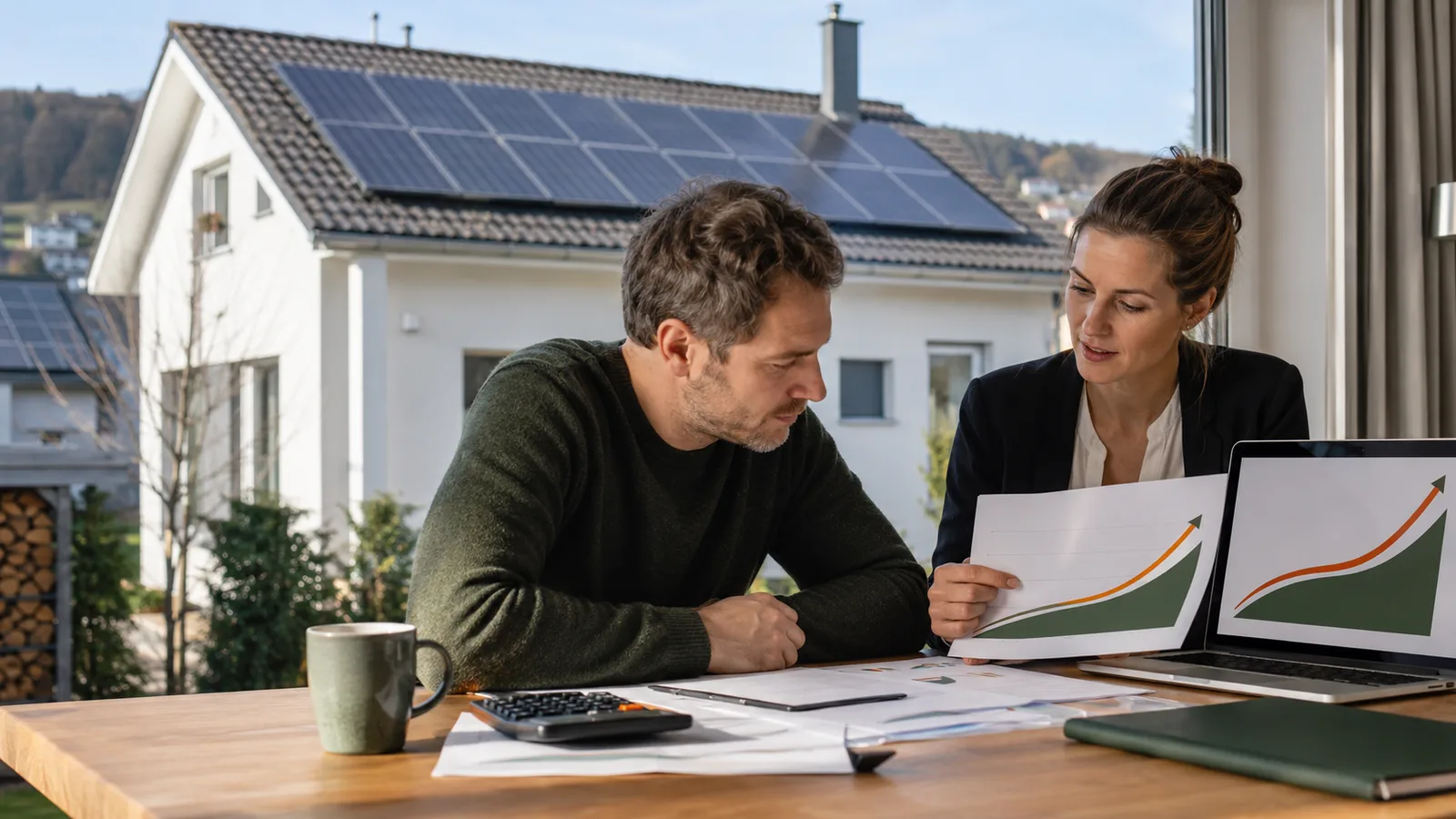 Beratung zur Amortisation einer Solaranlage mit Finanzplanung und Renditekurve